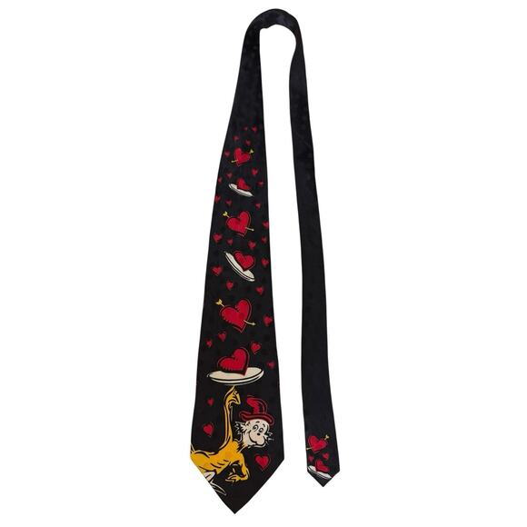 Dr Seuss Green Eggs And Ham Sam I Am Hearts Valentine Novelty Cartoon Necktie - Picture 2 of 9
